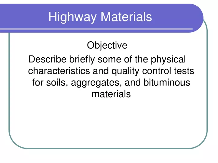 highway materials