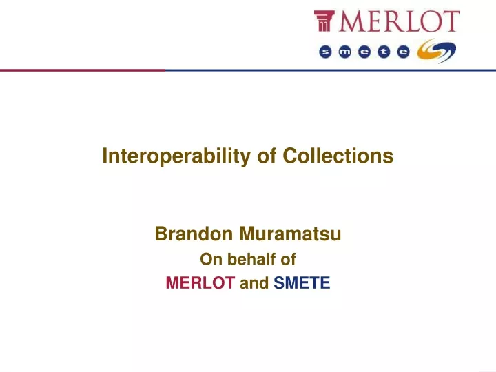 interoperability of collections