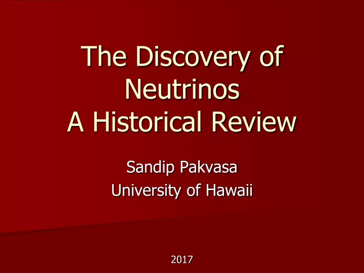 the discovery of neutrinos a historical review