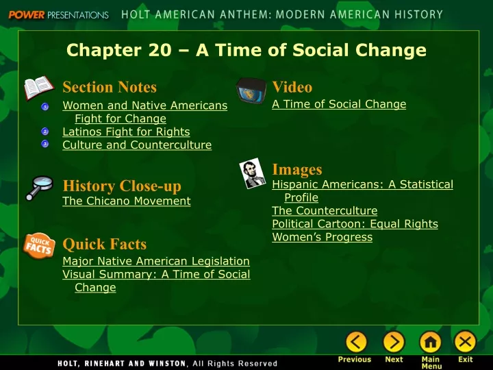 chapter 20 a time of social change