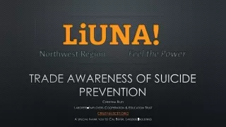 Trade awareness of suicide prevention