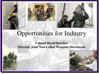 Opportunities for Industry Colonel David Karcher Director, Joint Non-Lethal Weapons Directorate