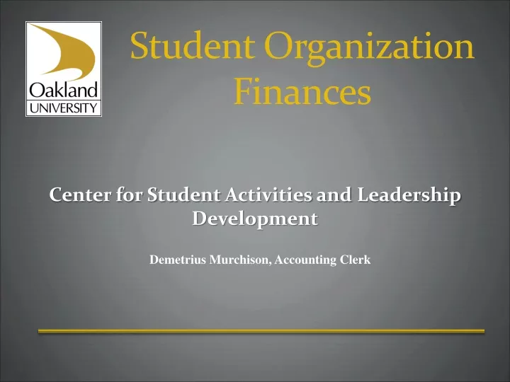 student organization finances