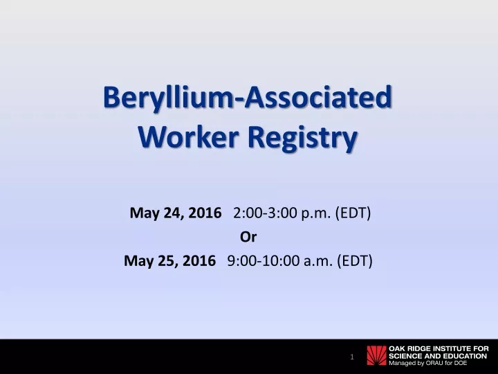 beryllium associated worker registry