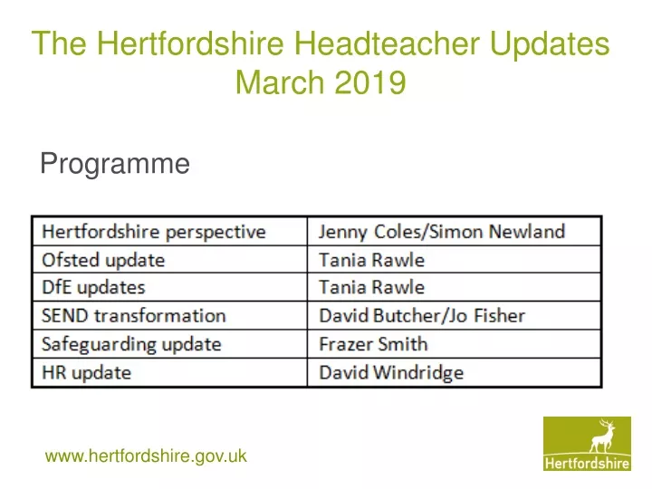 the hertfordshire headteacher updates march 2019