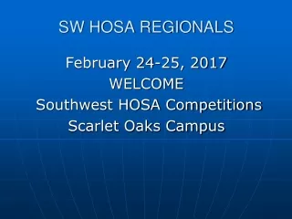 SW HOSA REGIONALS