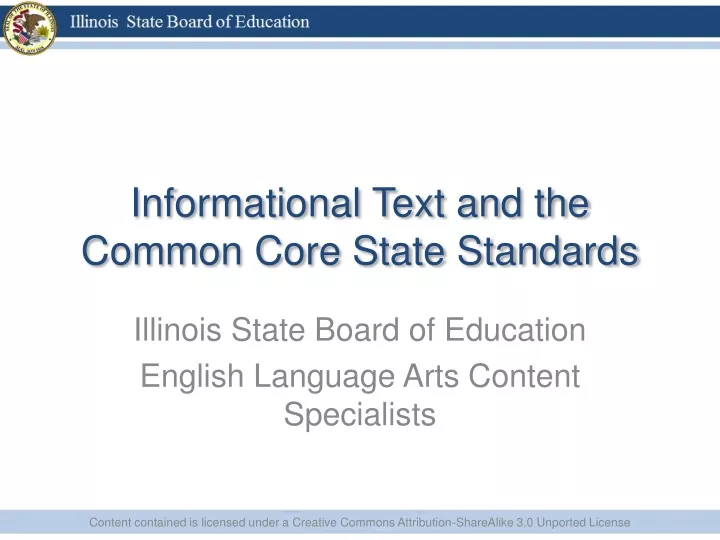 informational text and the common core state standards