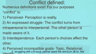 Conflict defined: