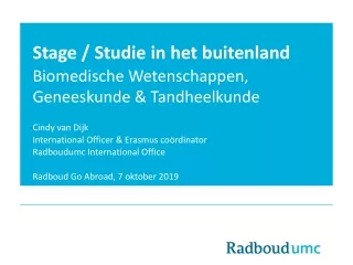 Stage / Studie in het buitenland