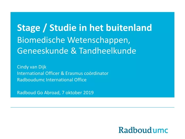 stage studie in het buitenland