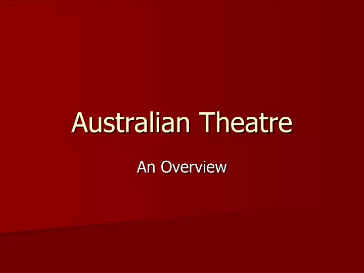 australian theatre