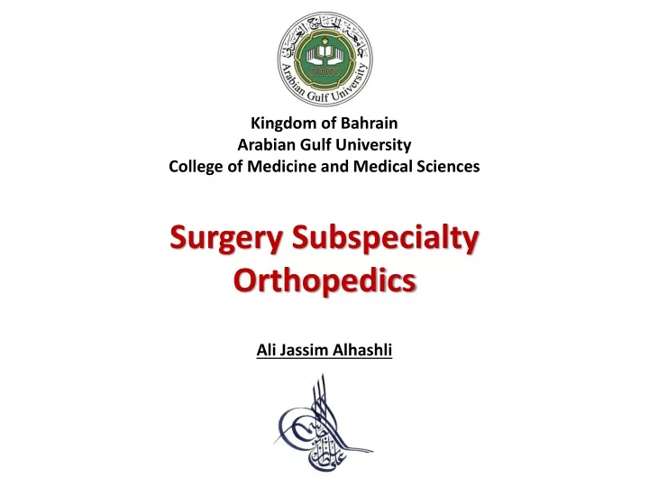 kingdom of bahrain arabian gulf university college of medicine and medical sciences
