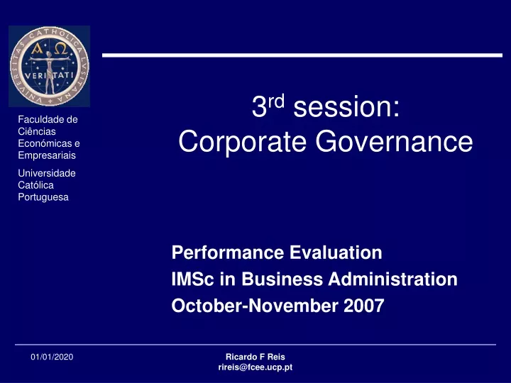 3 rd session corporate governance