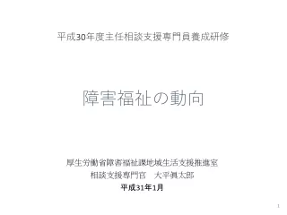 平成 30 年度主任相談支援専門員養成研修