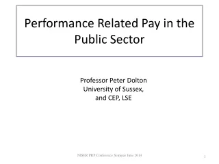 Performance Related Pay  in the Public Sector