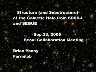 Structure (and Substructure) of the Galactic Halo from SDSS-I and SEGUE