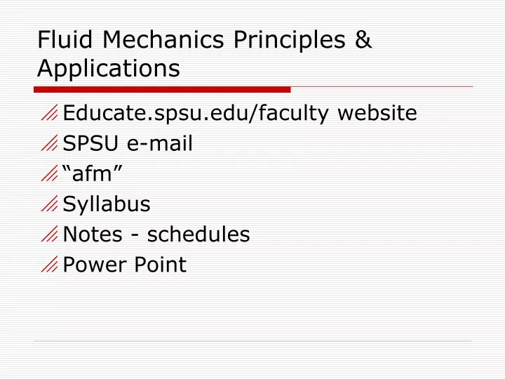 fluid mechanics principles applications
