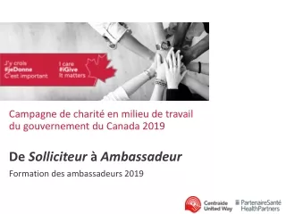 Campagne de charité en milieu de travail du gouvernement du Canada 2019