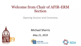 Welcome from Chair of AFIR-ERM Section
