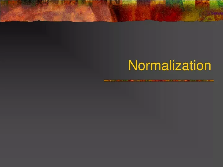 normalization