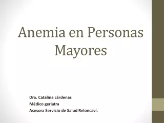 Anemia en  Pe rsonas Mayores
