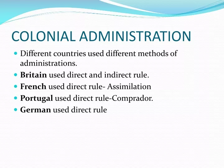 colonial administration