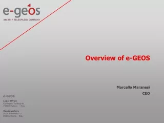 Overview of e-GEOS