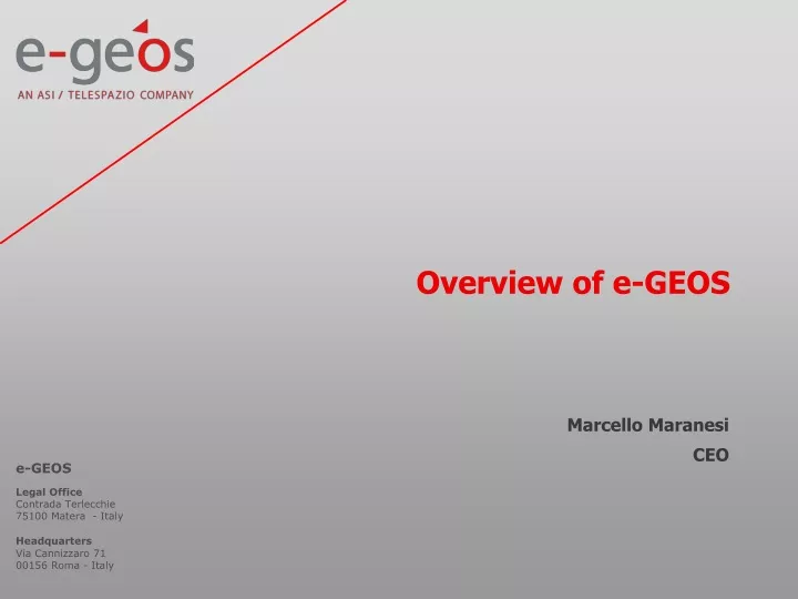 overview of e geos