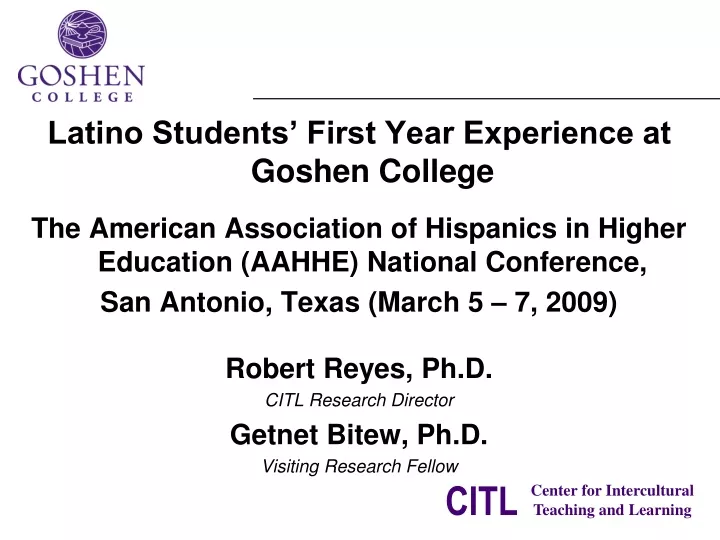 latino students first year experience at goshen