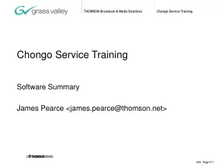 Chongo Service Training