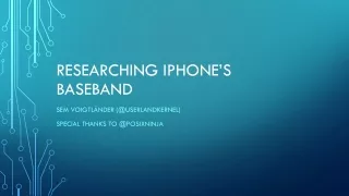 Researching iphone’s BASEBAND