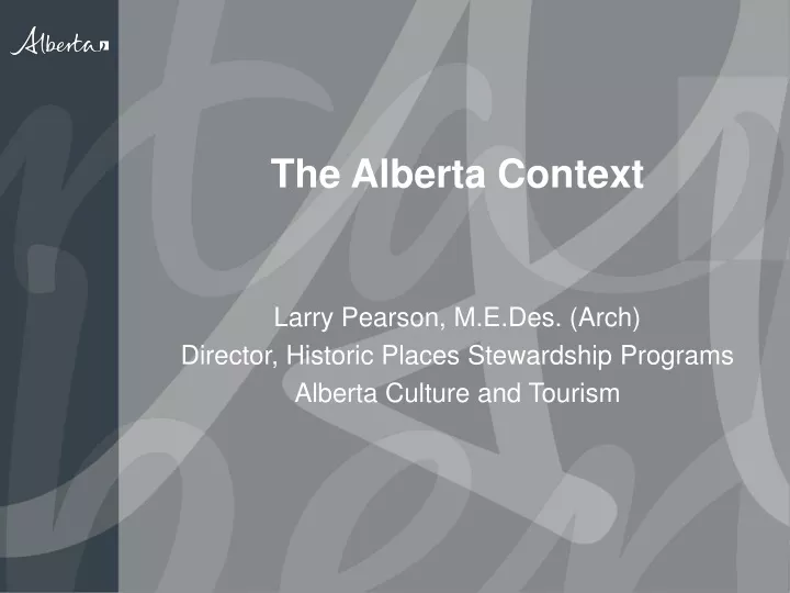 the alberta context