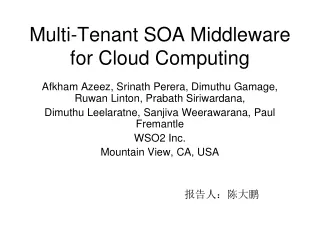 Multi-Tenant SOA Middleware for Cloud Computing