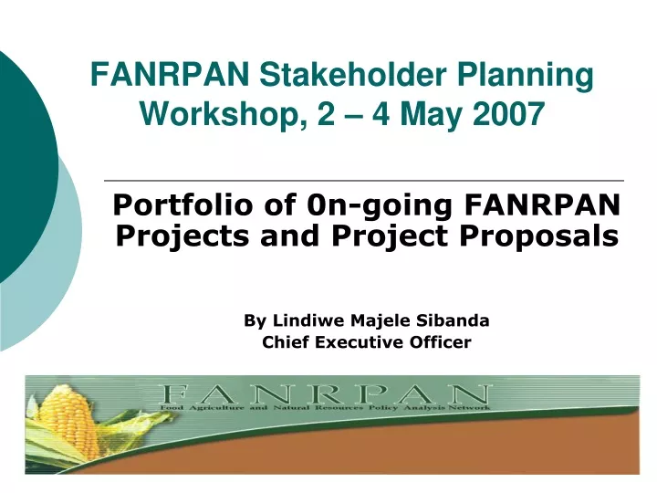 fanrpan stakeholder planning workshop 2 4 may 2007