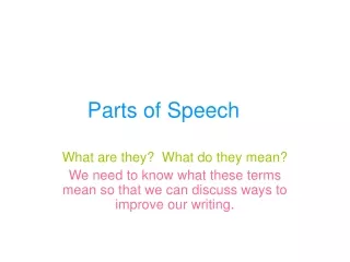 Parts of Speech