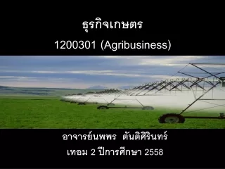 ธุรกิจเกษตร  1200301 ( Agribusiness)