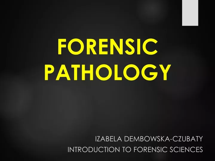 forensic pathology