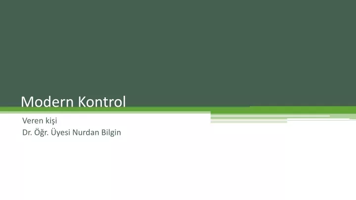 modern kontrol