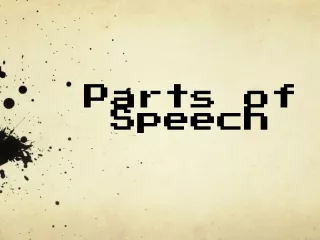 Parts of Speech