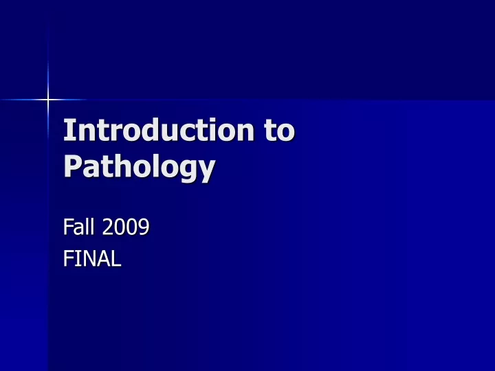 introduction to pathology