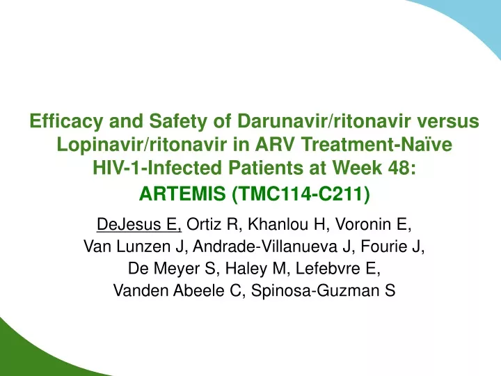 efficacy and safety of darunavir ritonavir versus