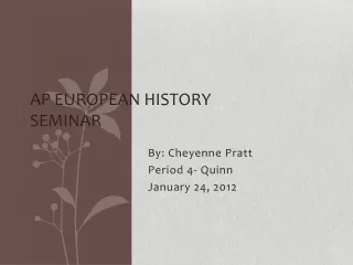 AP European History  Seminar