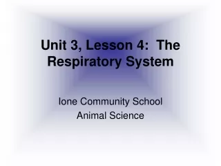 Unit 3, Lesson 4:  The Respiratory System