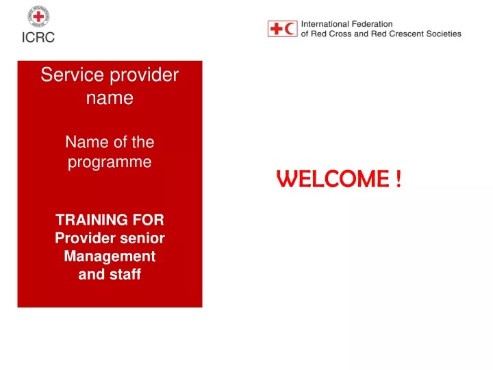 service provider name name of the programme