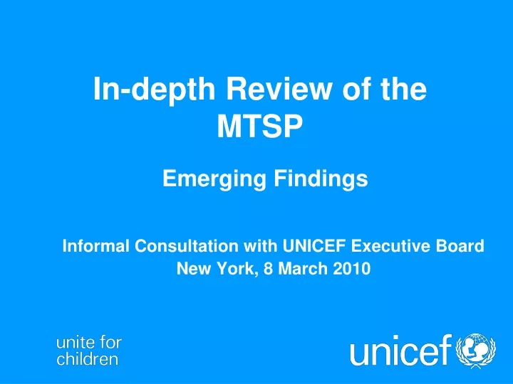 informal consultation with unicef executive board new york 8 march 2010