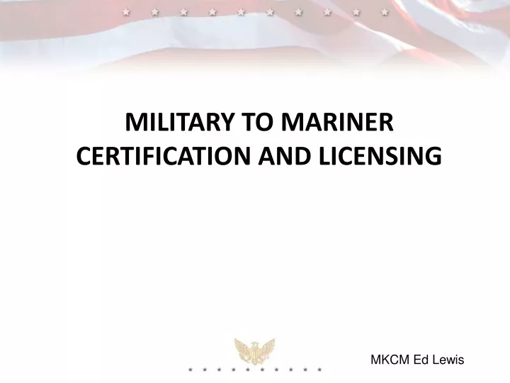 military to mariner certification and licensing