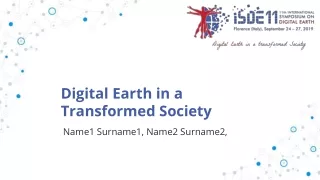 Digital Earth in a Transformed Society