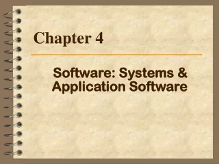 Software: Systems &amp; Application Software