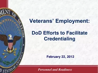 Veterans’ Employment: DoD Efforts to Facilitate Credentialing