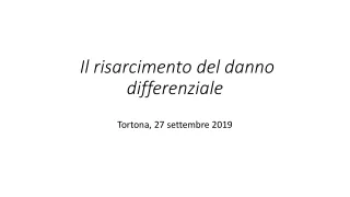 Il risarcimento del danno differenziale